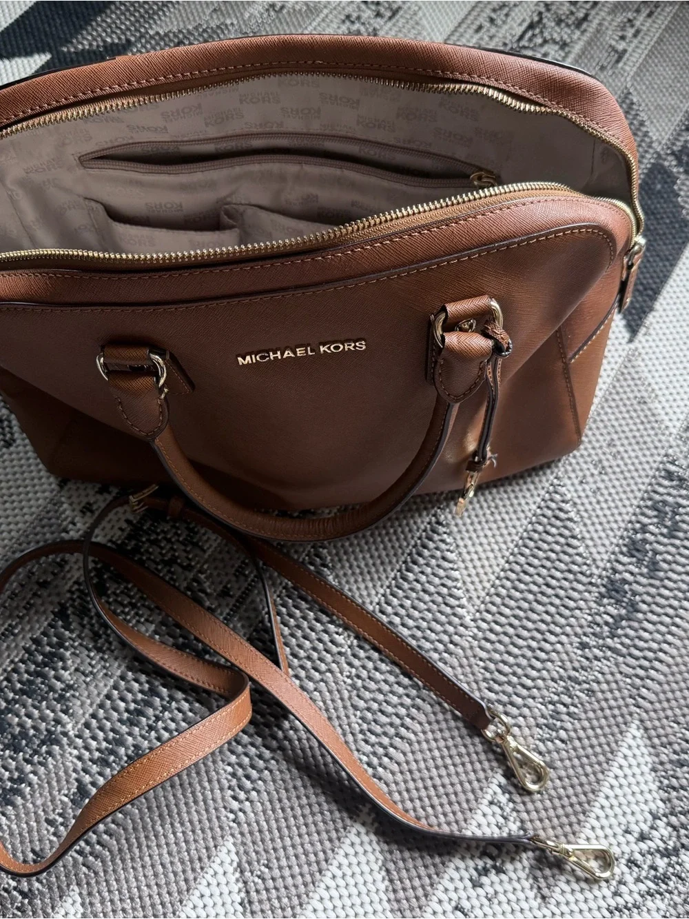 Michael Kors Cognac Saffiano Leather Satchel